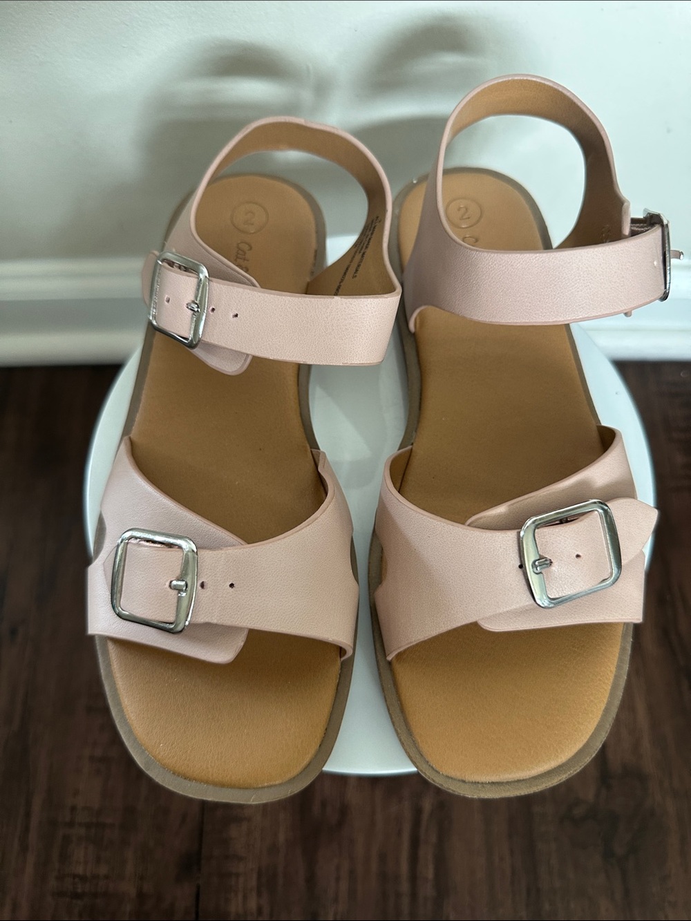 Cat & Jack Pink Buckle Strap Sandals - Girls